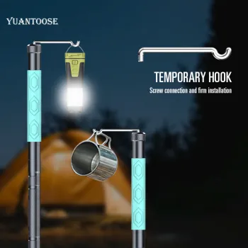 Yuantoose Outdoor Camping Hiking Luminous Trekking Poles with Phone Bracket