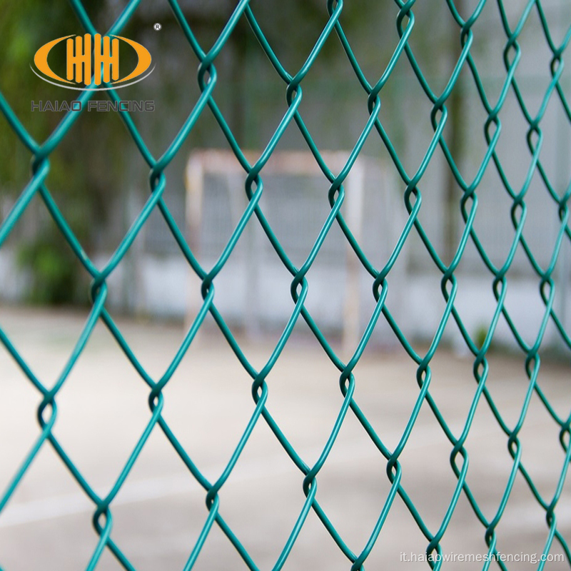 recinzione di collegamento a catena diamantato rivestito e zincato in PVC