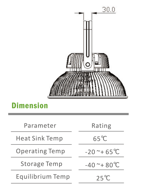 LED High Bay dimmension 2