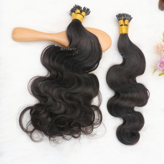 Body Wave I Tip Human Hair Extension Pre Bonded Brazilian Remy Micro Links Long Wavy Keratin Stick I Tip Hair For Black Women