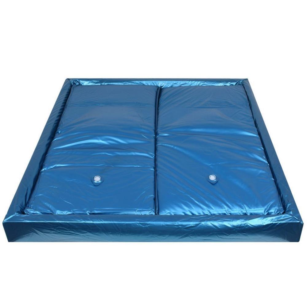 Materasso blu a doppio letto d'acqua king size