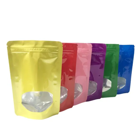 100 PCS Smell Proof Matte Black Resealable Zip Lock Mylar Bags 5x7 Inches with Window
