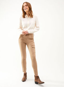 Linen Texture ​Women's Shirt White Casual