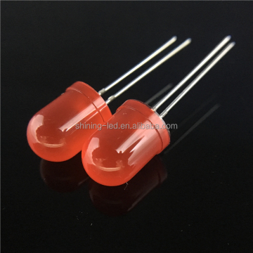 Custom Clear/Diffused Lens F10 Round Head LED Diode in Red Blue Green Yellow White Amber - 10mm Through Hole Package Type