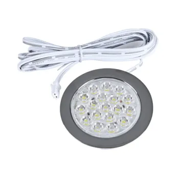 Wired LED Puck Lights (3Wx3) Plug-in Lighting Warm White LED Cabinet Light for Kitchen Recess Mount Wired LED Puck Lights