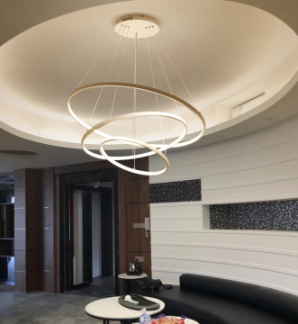 Modern Brushed Gold Aluminum LED Ceiling Chandelier