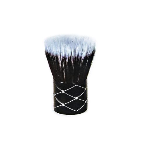 Synthetic Hair Decorated Aluminum Handle Kabuki Makeup Brush