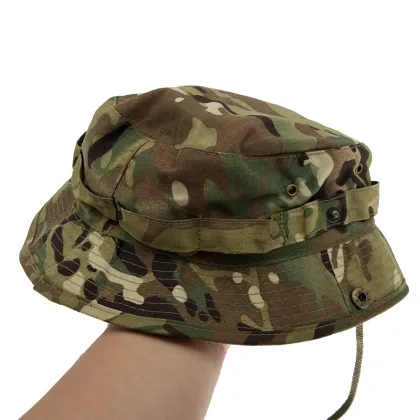 Camouflaged Tactical Bucket Hat for Outdoor Camping and Fishing Sunscreen Protection