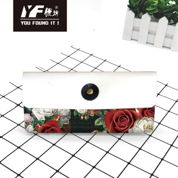 Custom flower cute PU pencil case