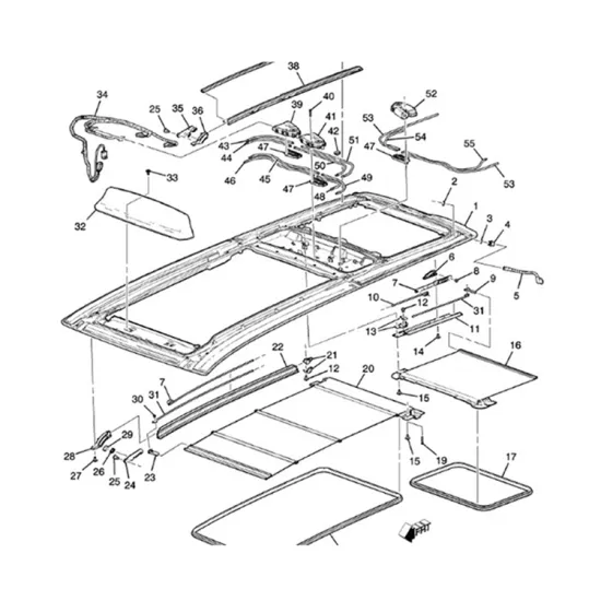 Complete Panoramic Sunroof Assembly for Cadillac SRX-CE2