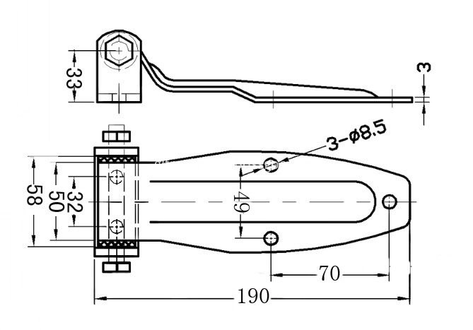 Refriger truck door hinge GL-13114C