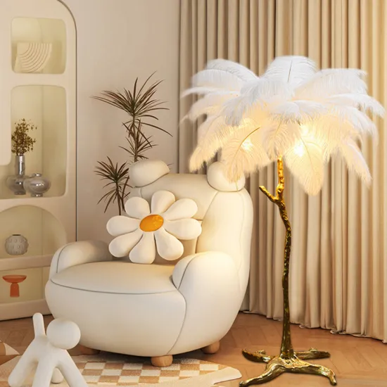 Customized Indoor Home Hotel Decorative Feather Lights Floor Lamp