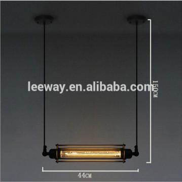 Industrial transverse long cylindrical vintage hanging lamp restaurant pendant lighting edison style light bulbs