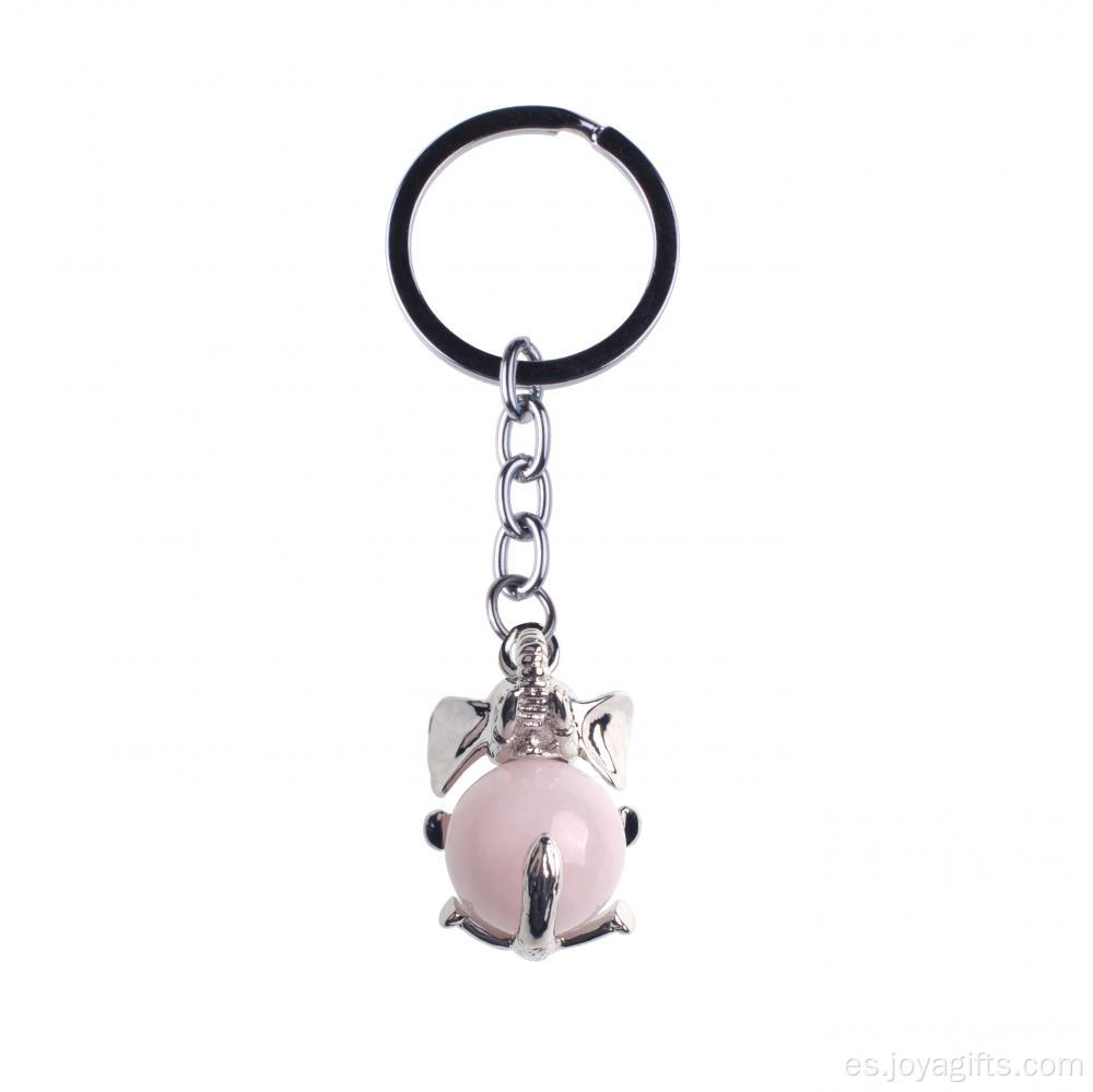 Joyería elegante Cuarzo Perla Elefante Colgante Chicas