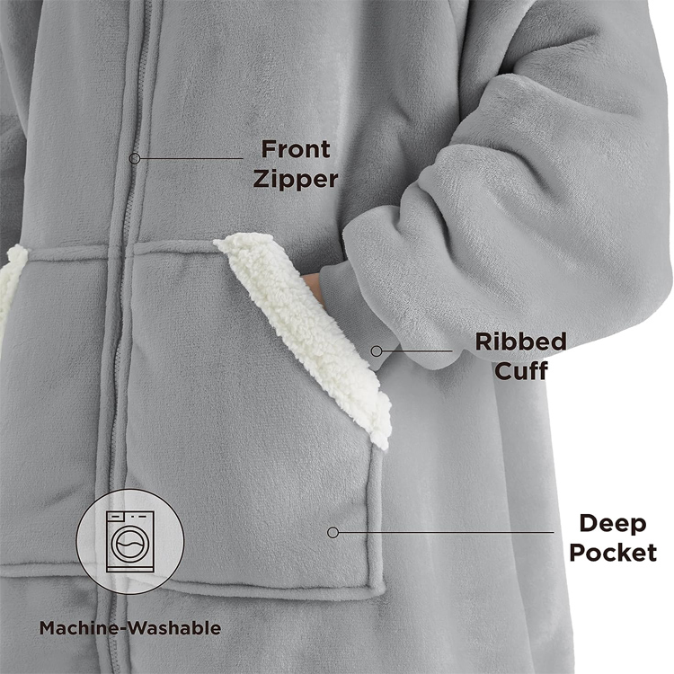 Zipper Sweatshirt Blanket