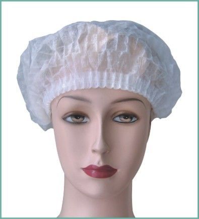Strip-type, Disposable Non Woven Cap With Double Elastic For Workshop, Conference Rooms