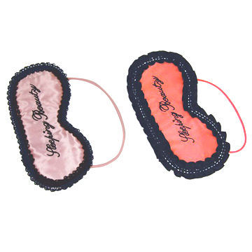 Satin eye masks with black lace