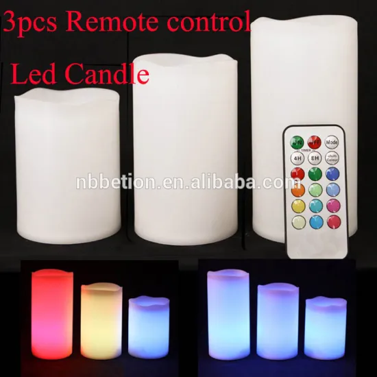 LED candle with remote control real wax flameless remote control led candle Color Changing LED Candle