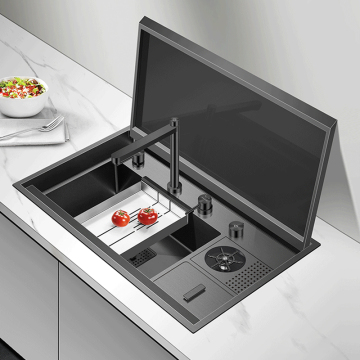 Smart Kitchen Sink with Cup Washer - CE Complete Whole Set Undermount Multifunction Kitchen Sink
