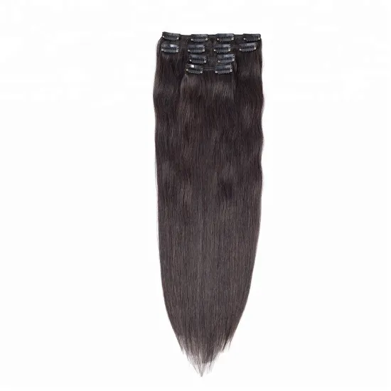 Private Label Straight Brazilian European Clip in Real Hair Extension Remy Human