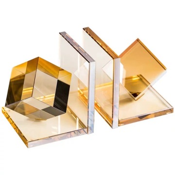 High Quality Luxury Crystal Cube Bookend - Perfect Gift for Office and Home Decor