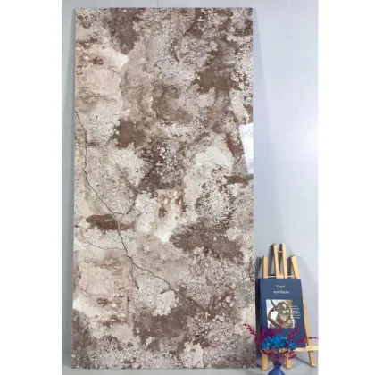 Modern Golden Glazed Porcelain Floor Tiles 600x1200 with Golden Line