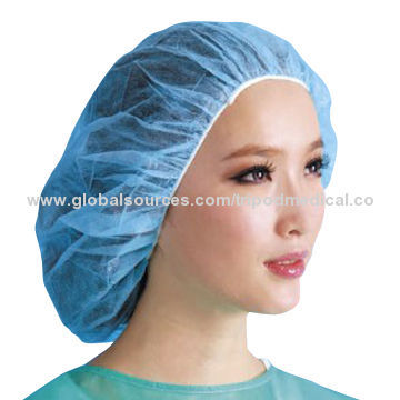 Nonwoven Disposable Bouffant Cap, Various Colors and Sizes are Available