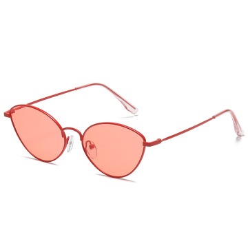 Fashion Cat-Eye Kleine Rahmen farbenfrohe Sonnenbrille Männer und Frauen modische Metall Sonnenbrille