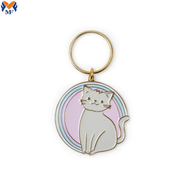 Wholesale metal Custom Cat Design Esmalte Keychain