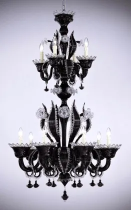 black crystal chandelier murano unique glass lamp