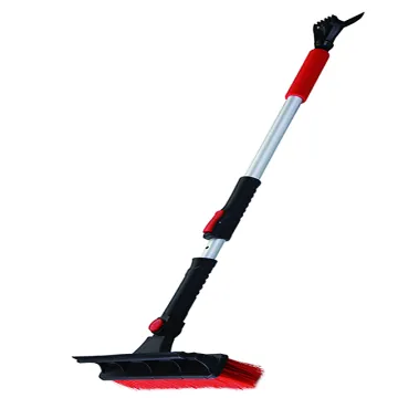 39\" Extendable Auto Snow Broom with Ice Scraper and Rotatable Snow Removal Brush for Car