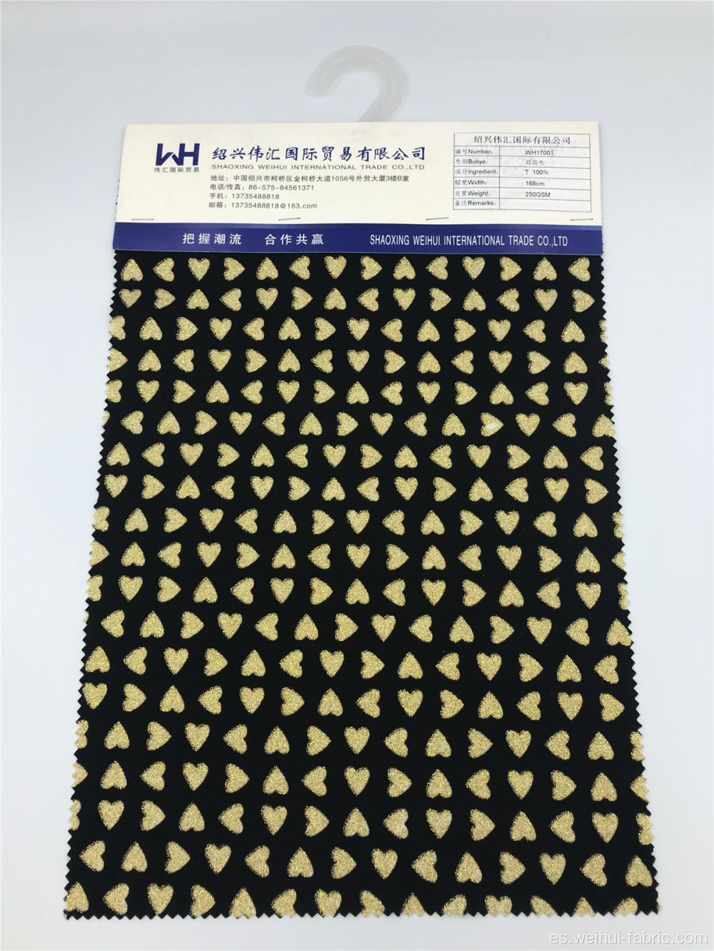 Comercio al por mayor de tela de doble cara 100T Mini telas de corazón amarillo