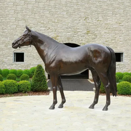 Hot sale life size white copper bronze standing horse statue sculpture for ornament