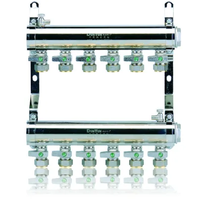 Brass water floor heating manifold