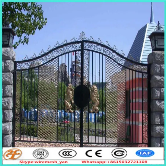 design 2.4m palisade iron main gate designs