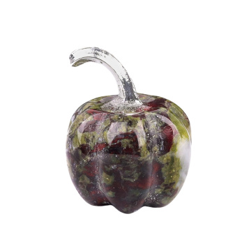 Bloodstone 20MM Pumpkin Oranment for Home Office Decor Handmade Craved Vegetables fruits Stone Gifts