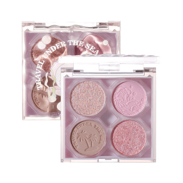 Xixi 4 Farben Glitzer rauchy pigmentierte Lidschattenpalette - Schimmer und mattes Finish