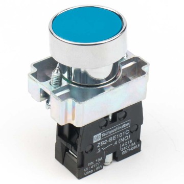 XB2 22mm Momentary Self-reset Push Button Switch - Blue Round Flat Head NO NC