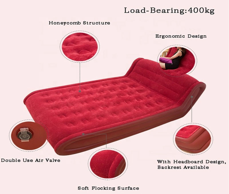 L Shape air bed with backrest