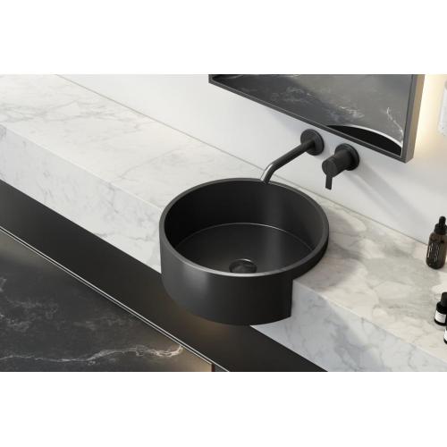 Stainless Steel Handmade Round Black Bathroom Sinks
