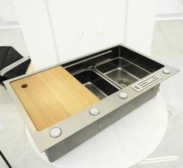 304 Black Stainless Steel Undermount Handmade Single Bowl Kitchen Sink - Hot Selling
