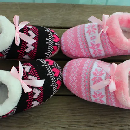 Ladies Women′s Knit Slippers Indoor Slippers Footwear Shoes