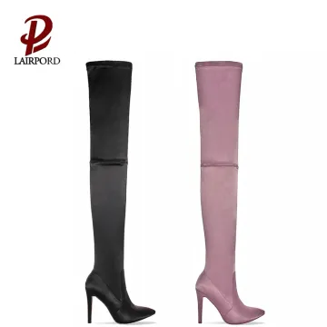 thigh high thin heel boots for girl