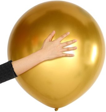 Gold Chrome Balloon 18 Inch Giant Metallic Modelling Balloons for New Year 2024 Celebration