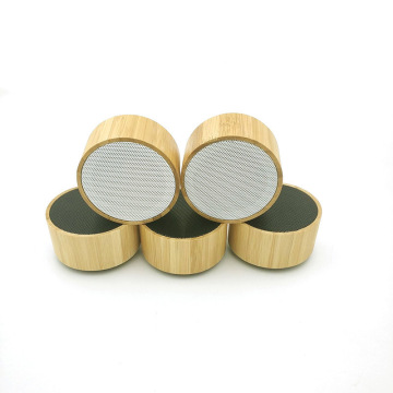 Bamboo Wood Grain Wireless BT Speaker - Mini Portable Audio Loudspeaker