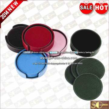 4pcs set leather cup pad and coaster