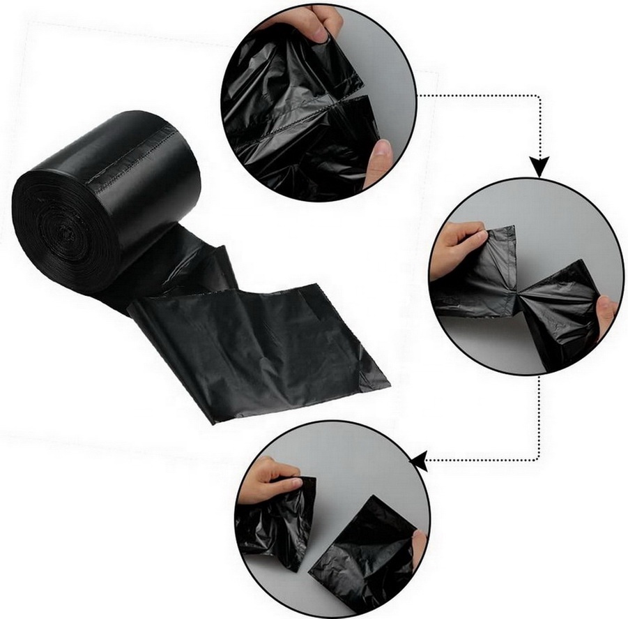 Black Polythene Garbage Packaging Trash Bag For Dustbin