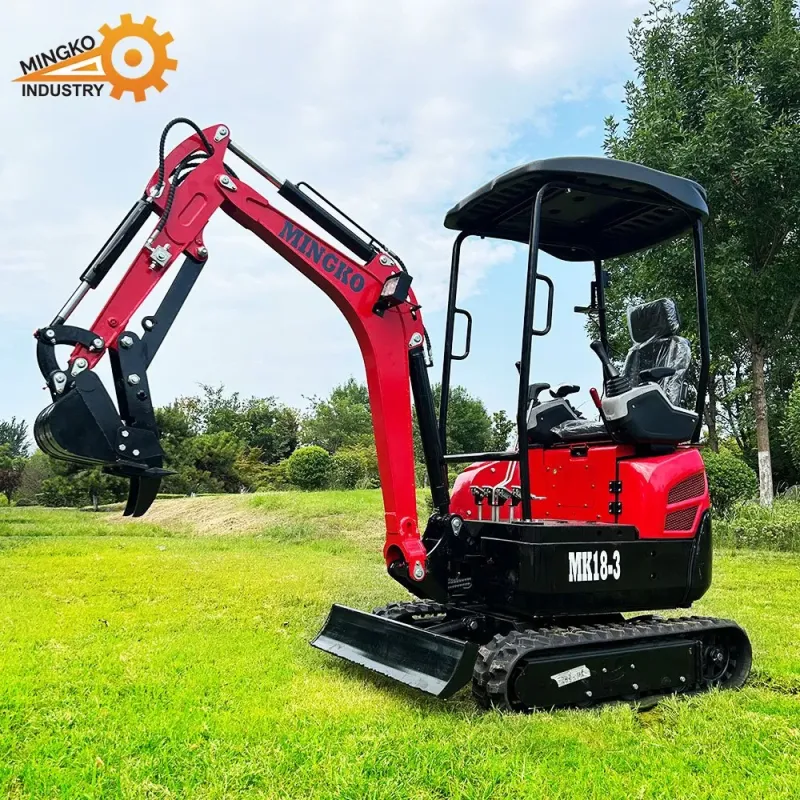 Mini Excavator with Swing Boom and Track Extension
