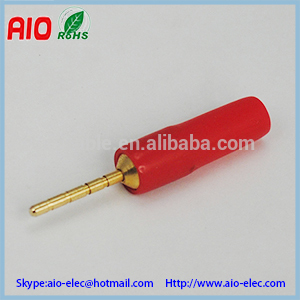 banana plug male connector 2mm,red plastic casing