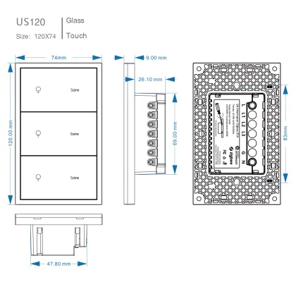 Alexa and Google Voice Controlled American Standard Smart Wall Light Switch